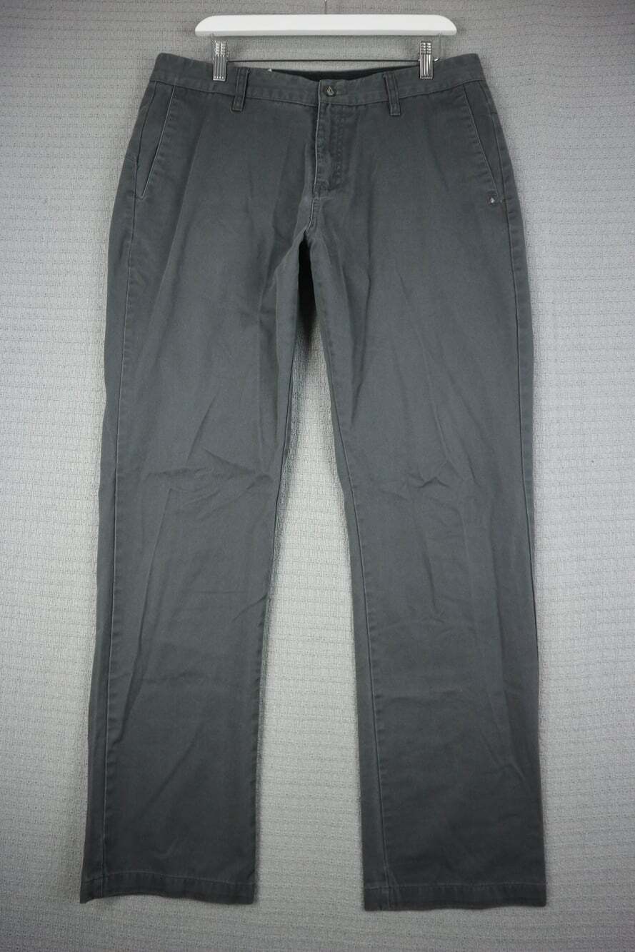 Volcom Chino Pants Size 34 Charcoal Gray Straight Leg Skate